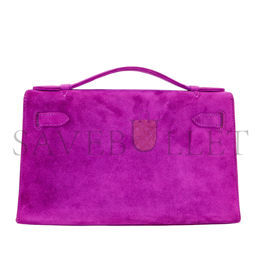 HERMÈS MASTER KELLY POCHETTE ULTRAVIOLET DOBLIS PALLADIUM HARDWARE (22*14*7cm) 